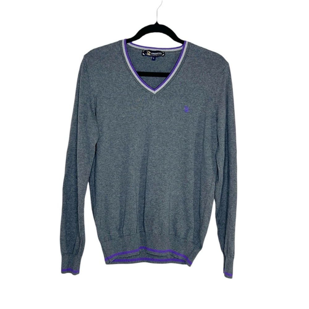 Giorgio Di Mare Yachting 100% Cotton V Neck Gray Sweater size Small